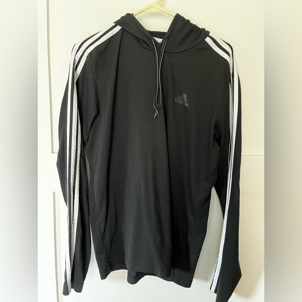 Adidas Black and White Men's Hoodie